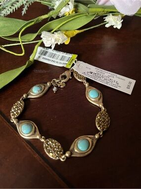 Lucky Brand Gold-Tone Bracelet with Turquoise Cabochons